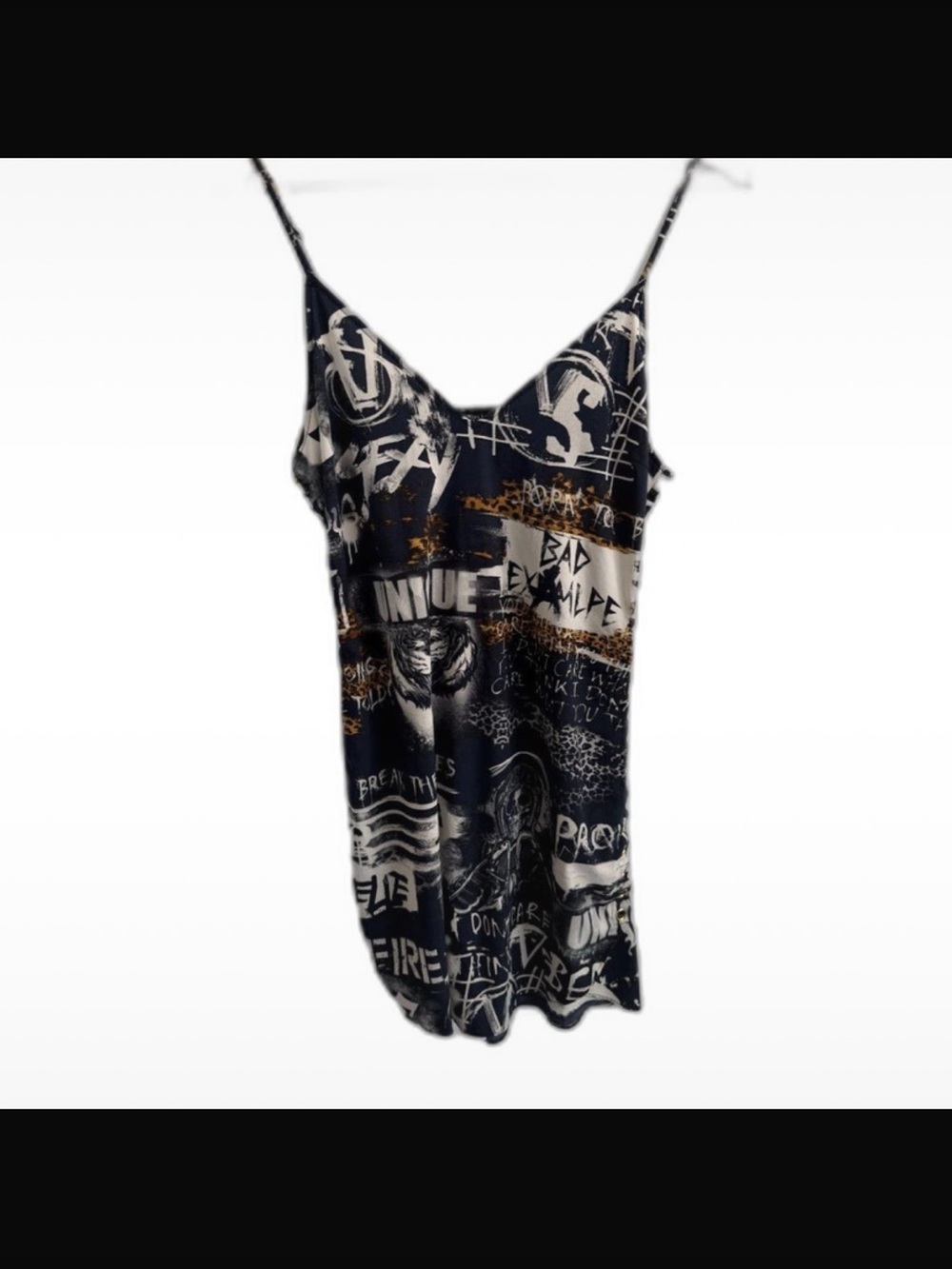 Balmain X Victoria’s Secret silk Graphic Print Black & White Slip Dress